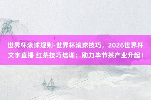 世界杯滚球规则·世界杯滚球技巧,2026世界杯文字直播 红茶技巧培训:助力毕节茶产业升起!