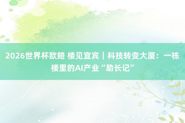 2026世界杯欧赔 楼见宜宾|科技转变大厦:一栋楼里的AI产业“助长记”