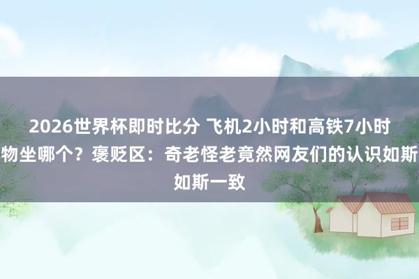 2026世界杯即时比分 飞机2小时和高铁7小时你风物坐哪个?褒贬区:奇老怪老竟然网友们的认识如斯一致
