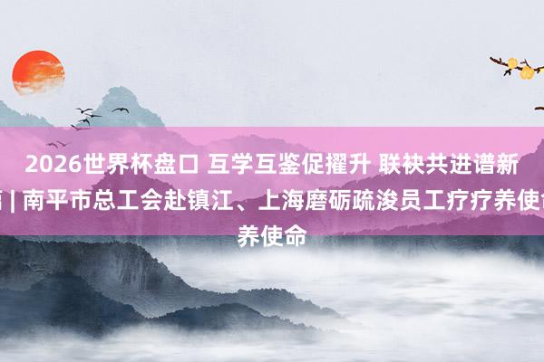 2026世界杯盘口 互学互鉴促擢升 联袂共进谱新篇 | 南平市总工会赴镇江、上海磨砺疏浚员工疗疗养使命