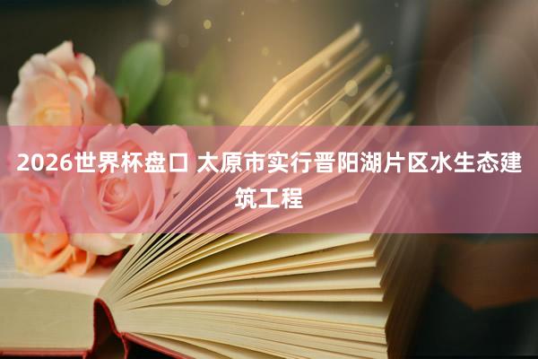 2026世界杯盘口 太原市实行晋阳湖片区水生态建筑工程