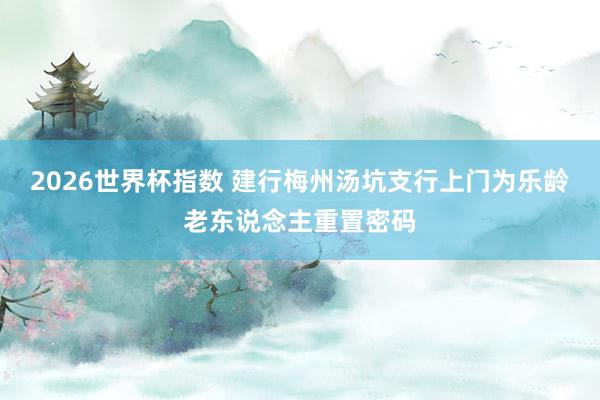 2026世界杯指数 建行梅州汤坑支行上门为乐龄老东说念主重置密码
