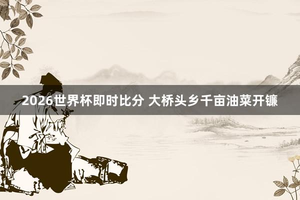 2026世界杯即时比分 大桥头乡千亩油菜开镰