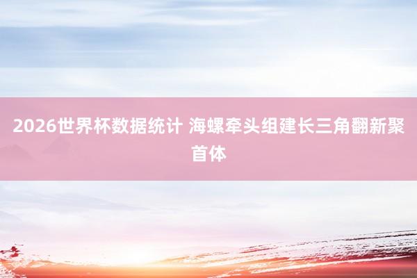 2026世界杯数据统计 海螺牵头组建长三角翻新聚首体