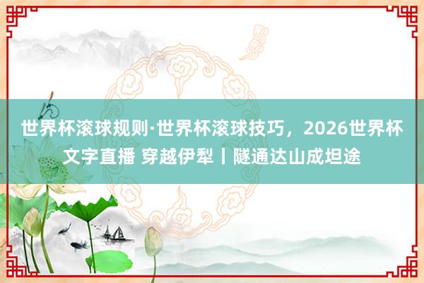 世界杯滚球规则·世界杯滚球技巧,2026世界杯文字直播 穿越伊犁丨隧通达山成坦途