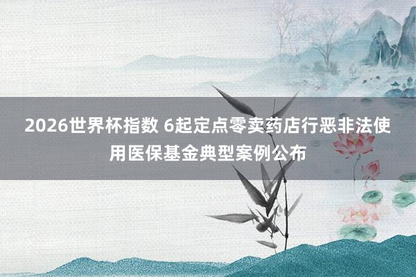 2026世界杯指数 6起定点零卖药店行恶非法使用医保基金典型案例公布