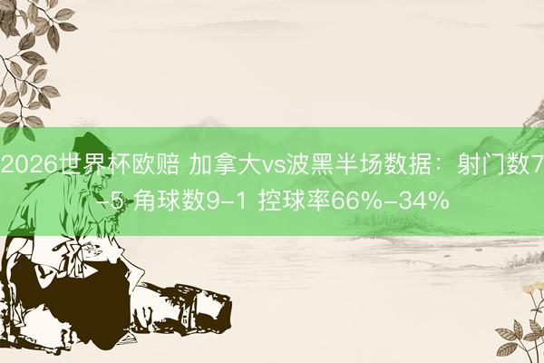 2026世界杯欧赔 加拿大vs波黑半场数据：射门数7-5 角球数9-1 控球率66%-34%