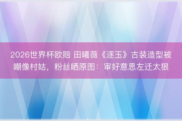 2026世界杯欧赔 田曦薇《逐玉》古装造型被嘲像村姑,粉丝晒原图:审好意思左迁太狠